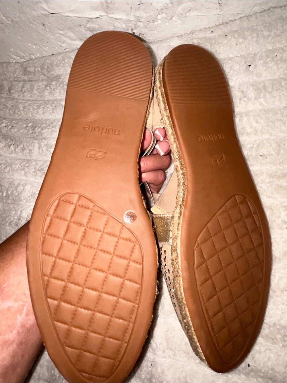 Nurture by Lamaze Metallic Gold Espadrille Flats with Crisscross Straps - Picture 7 of 10